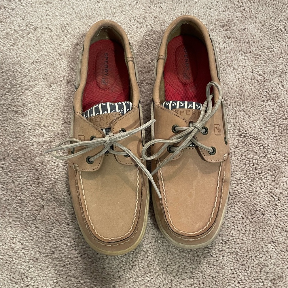 Sperry Light Tan Anchor Boat Shoes